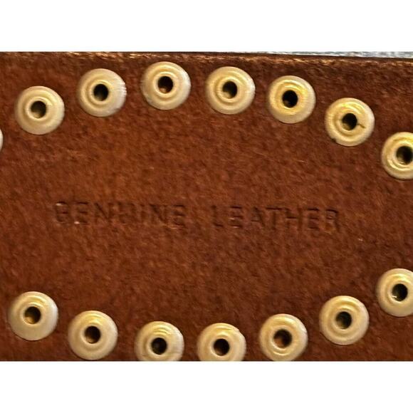 Vintage Brown Leather Ralph Lauren Studded Womens Fashion Belt Small Western main image 5
